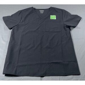 Scrubstar Black V-Neck Scrub Top Core‎ Essentials WM03T921 Medium